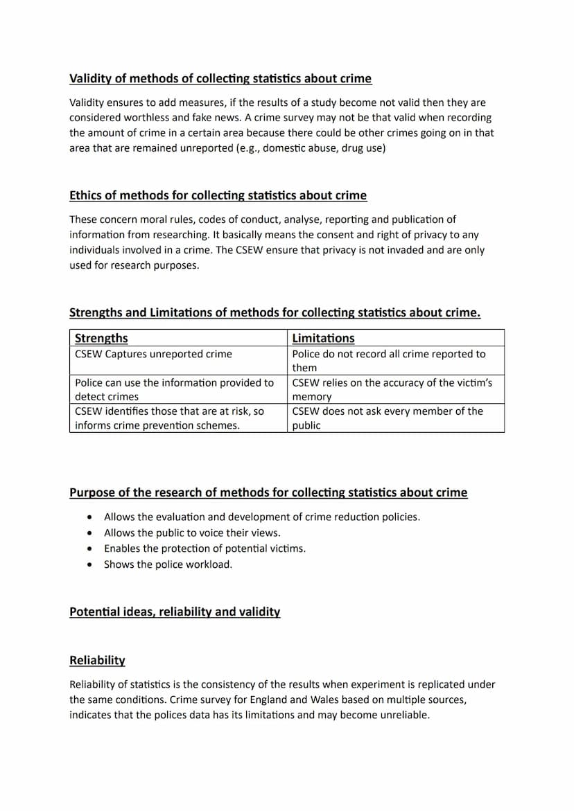 Unit 1.6 - Evaluate methods of collecting statistics about crime.
Given 35 minuets and its worth 6 marks.
Measuring and tracking trends in c