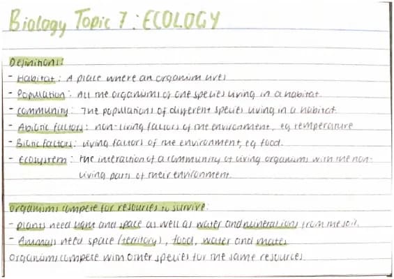 Know Biology Topic 7 Ecology Part 1: Competition, abiotic and biotic factors, Adaptations and Food Chains thumbnail