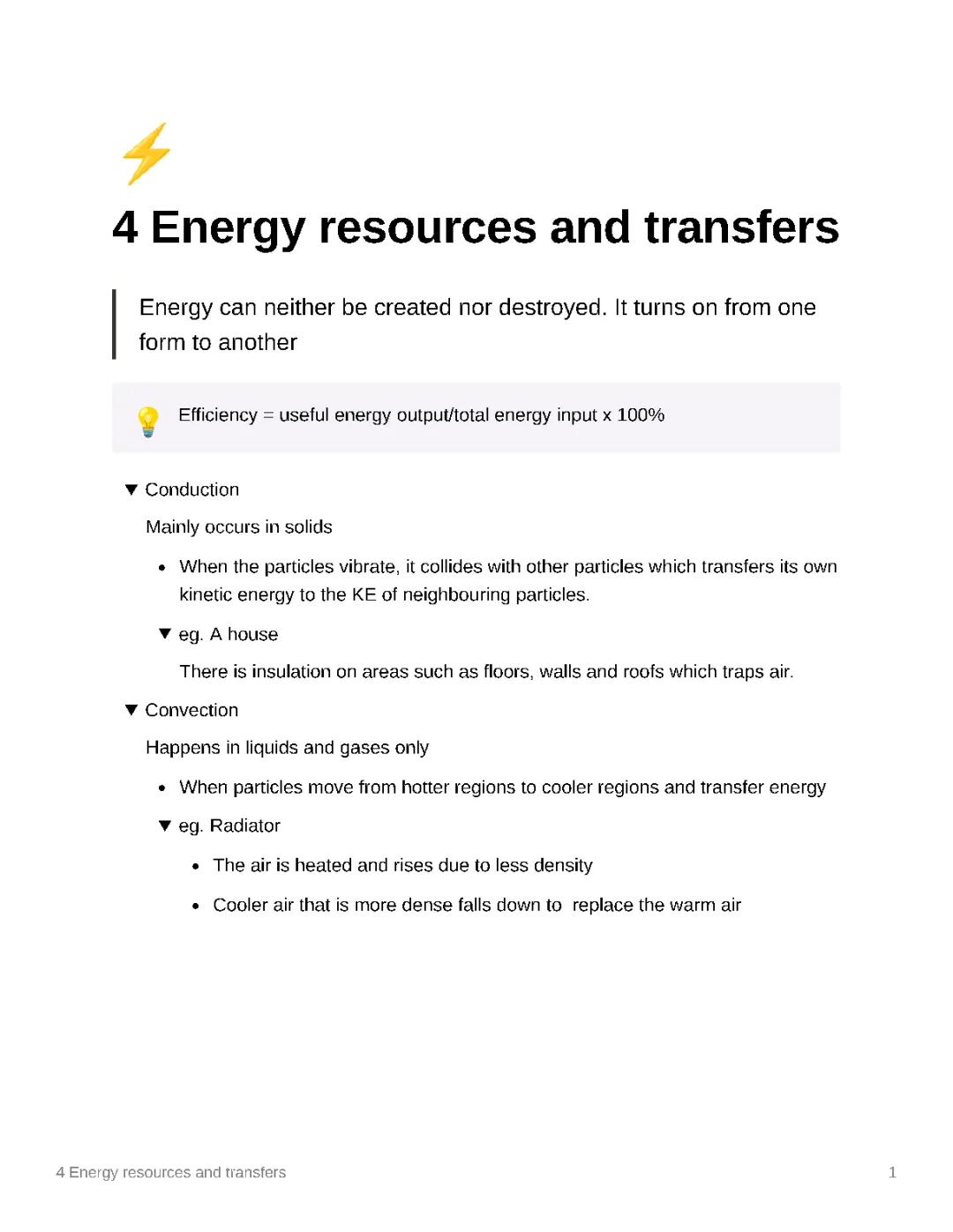 IGCSE EXEXCEL PHYSICS: energy resource and transfers