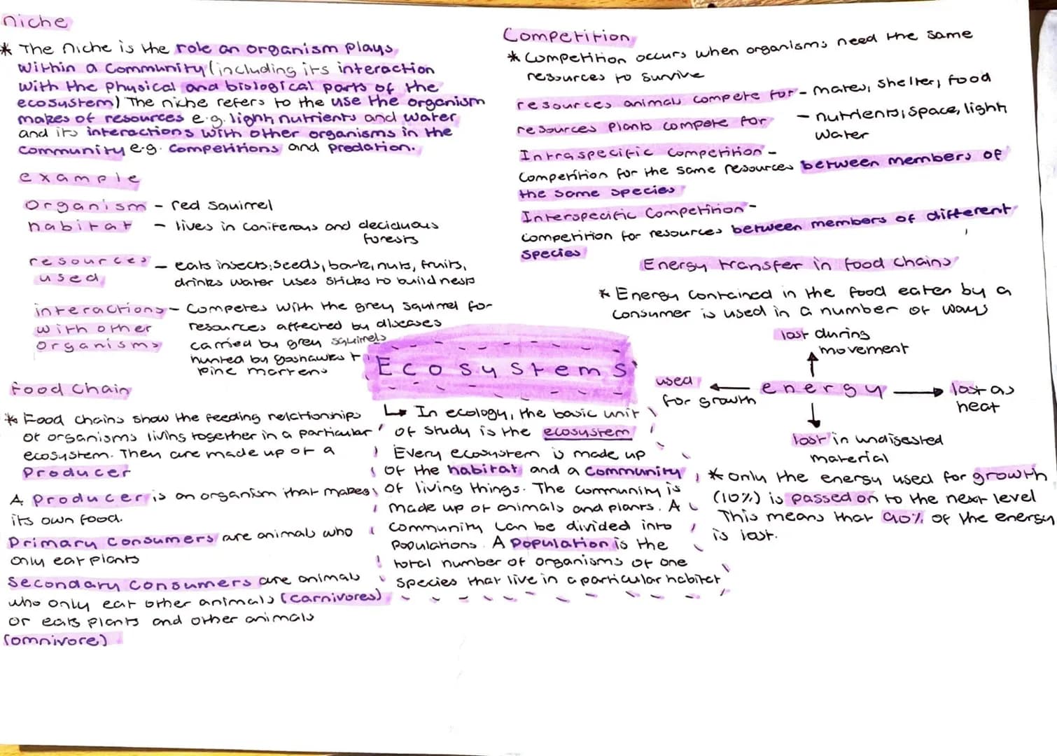 niche
* The niche is the role an organism plays
Within a Community (including its interaction
with the physical and biological parts of the
