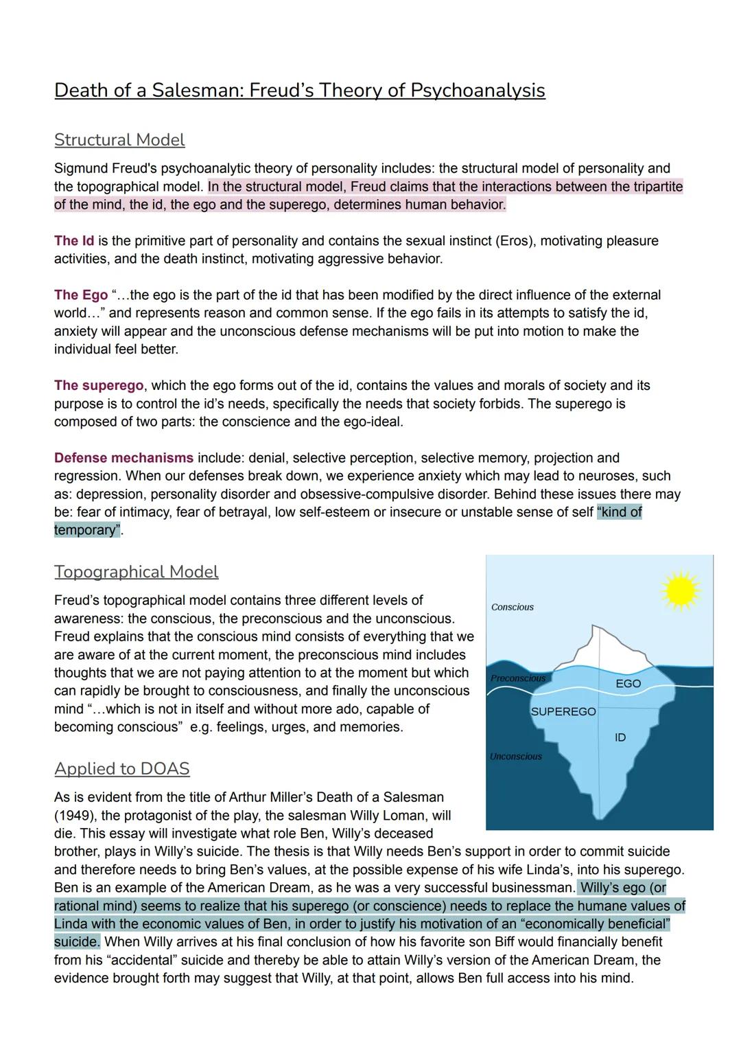 Freud in Death of a Salesman