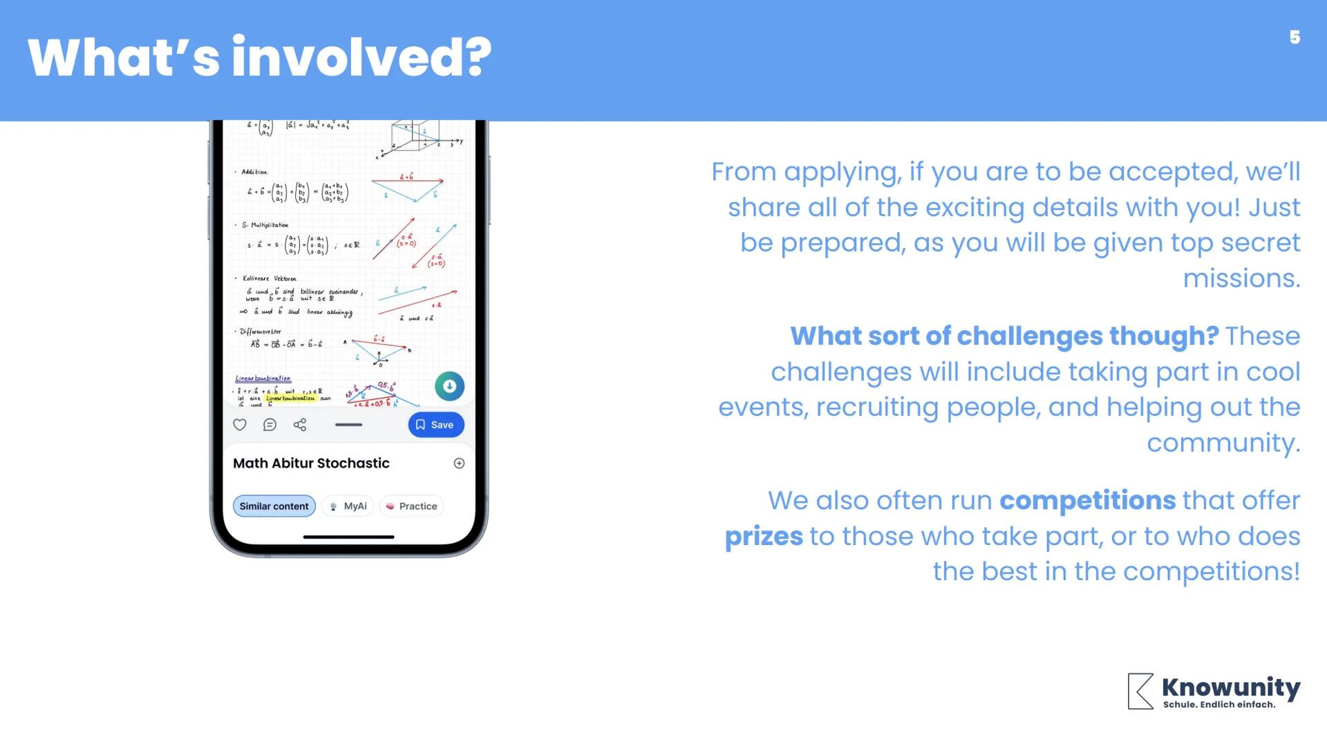 ol.
But
easier.

t
sier.
Knowunity
Ambassador
Program
ier.

1

Knowunity
Schule. Endlich einfach. But
easier.
ol.
# Content
1. What does an 