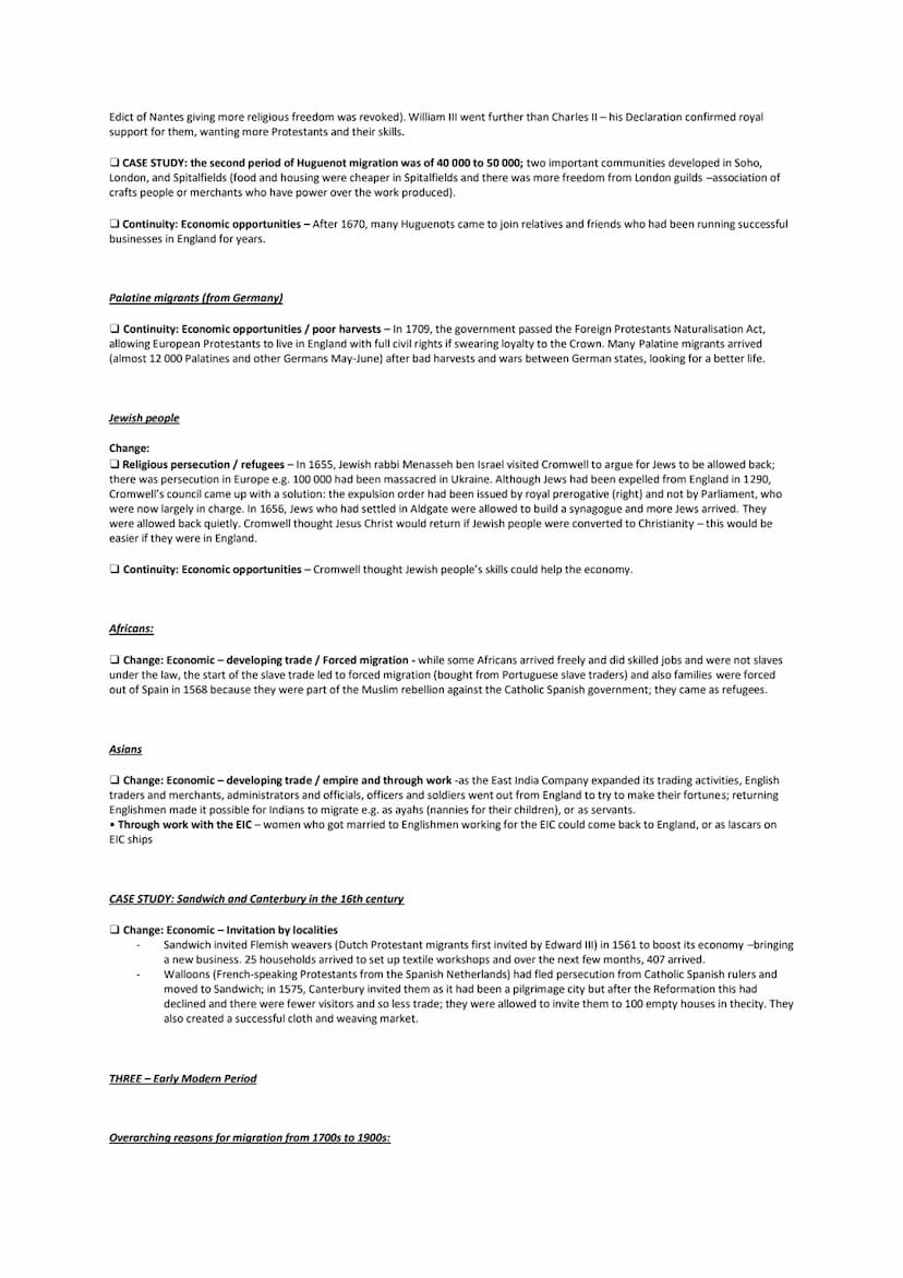 REASONS FOR MIGRATION
ONE-THE MEDIEVAL PERIOD
Overarching reasons for migration during the medieval period:
Economic opportunities (trade /
