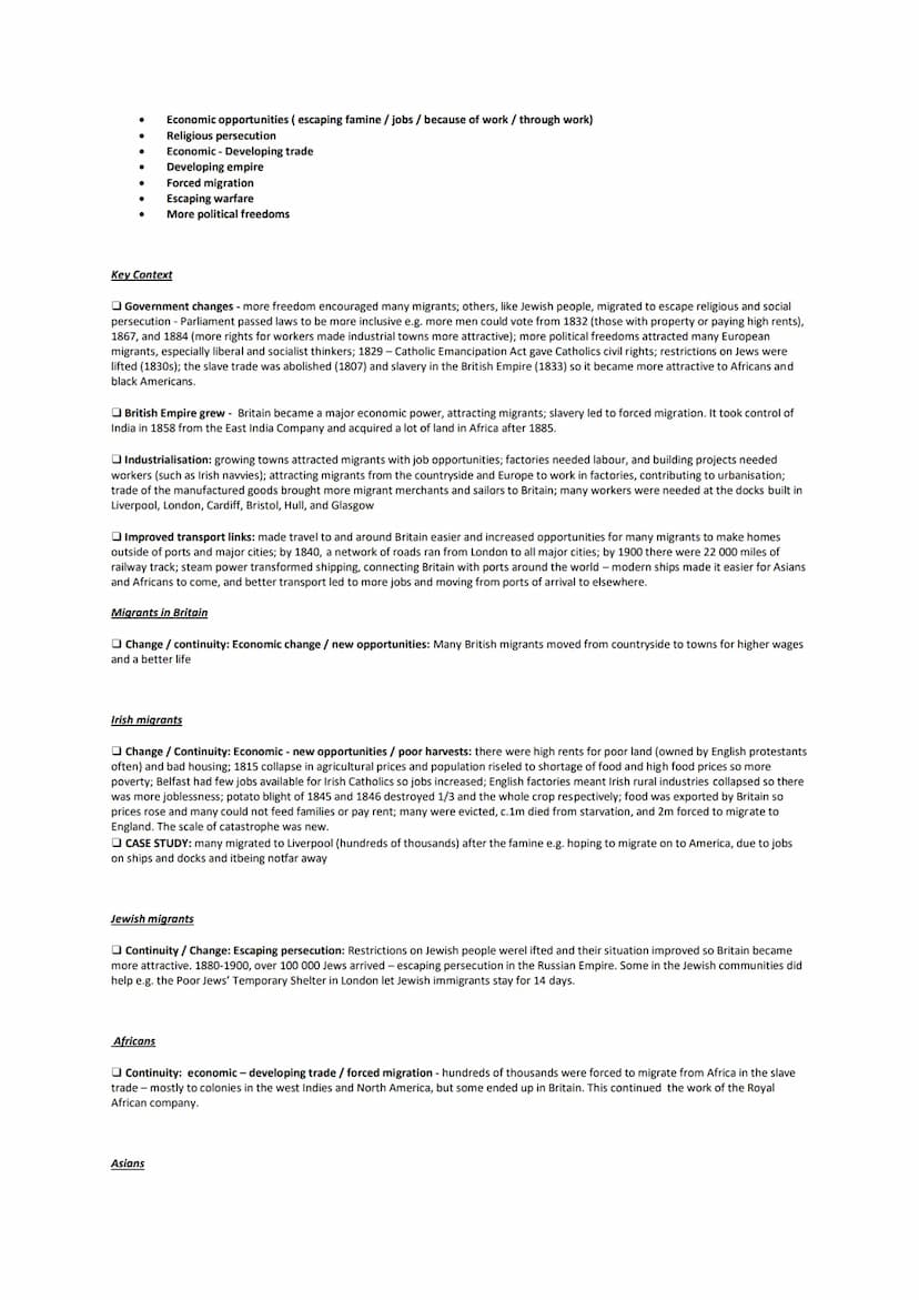 REASONS FOR MIGRATION
ONE-THE MEDIEVAL PERIOD
Overarching reasons for migration during the medieval period:
Economic opportunities (trade /
