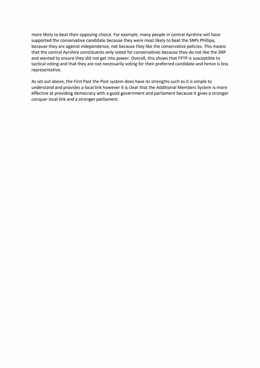 Voting Systems
(Q) Discuss electoral systems that you have studied
Some people argue that the AMS electoral system is more effective because