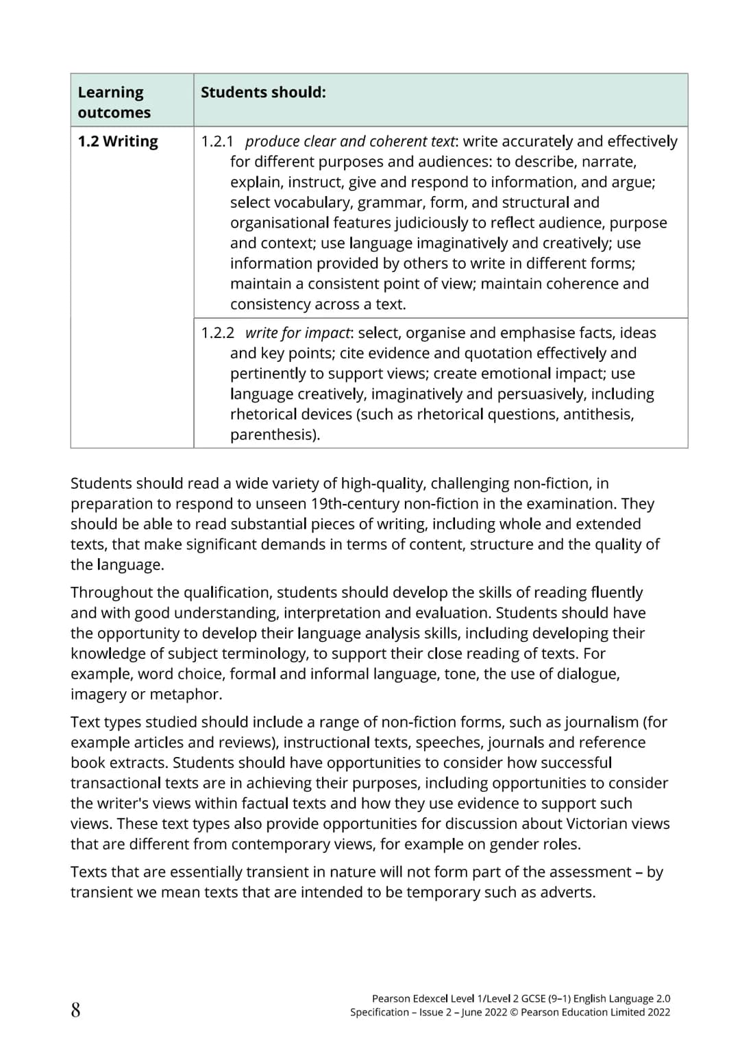 GCSE (9-1)
English
Language 2.0
Vant
Rele
Engaging
Creative
P Pearson
Edexcel
Transactional
Practical
Functional
Specification
Pearson Edexc