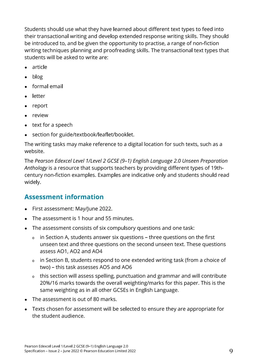 GCSE (9-1)
English
Language 2.0
Vant
Rele
Engaging
Creative
P Pearson
Edexcel
Transactional
Practical
Functional
Specification
Pearson Edexc