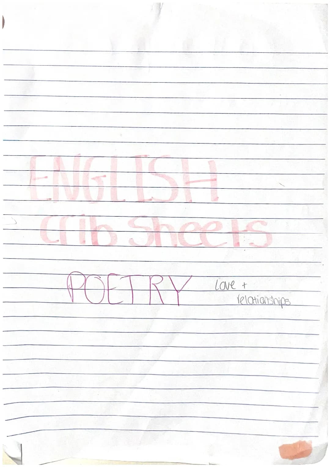 Poetry: Love and Relationships