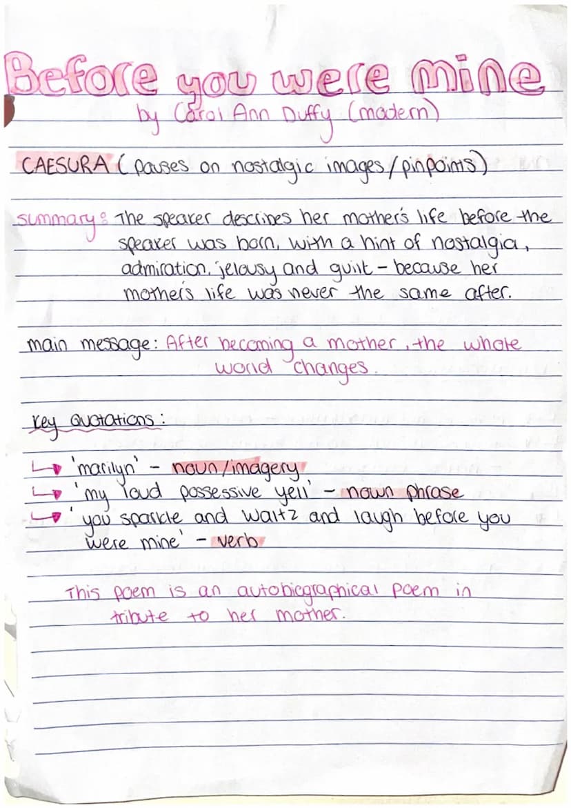 ENGLISH
Crib Sheets
POETRY
Love+
relationships "
Singh song!
by streets Daljit Nagra (modern)
ENJAMBMENT (reflects excitement and passion)
S