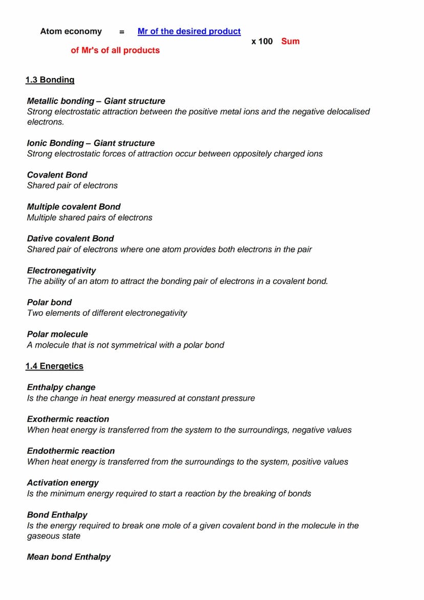 AQA A LEVEL CHEMISTRY - DEFINITION LIST
Atomic structure
Isotope:
An atom of the same element that has the same number of protons and electr