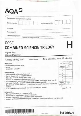 Know Combined sci trilogy higher bio p1 thumbnail