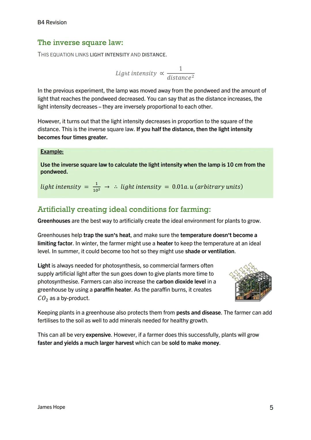 B4 Revision
Bioenginetics
B4 Revision
James Hope
Combined Science: Trilogy (Higher)
Photosynthesis:..
How plants use glucose:...
Limiting fa
