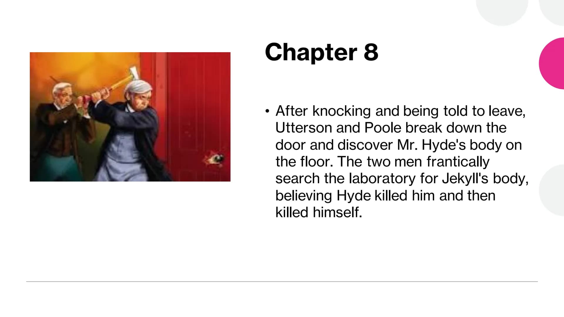 
<h2 id="chapter1storyofthedoor">Chapter 1 - "Story of the Door"</h2>
<p>In this chapter, Utterson and Enfield are taking a stroll on a Sund