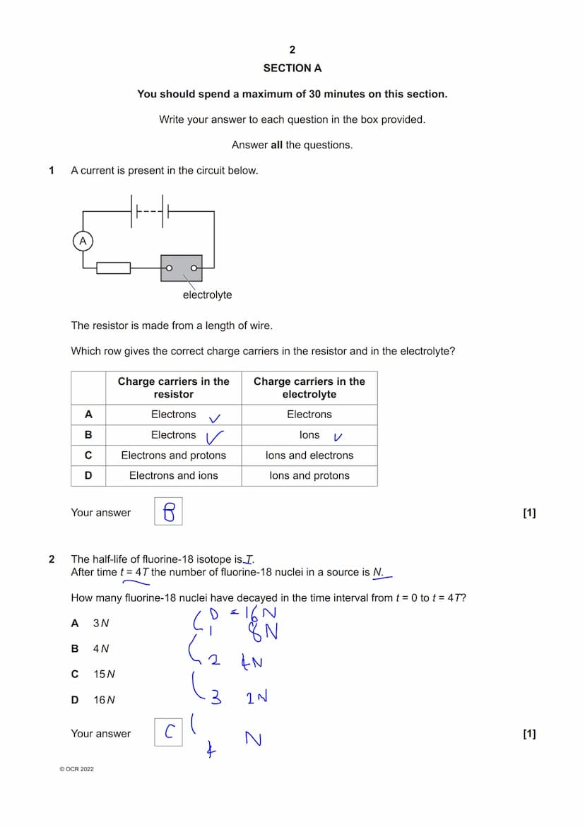 * 9114 82 11 19
OCR
Oxford Cambridge and RSA
Friday 10 June 2022 - Afternoon
A Level Physics A
H556/02 Exploring physics
Time allowed: 2 hou
