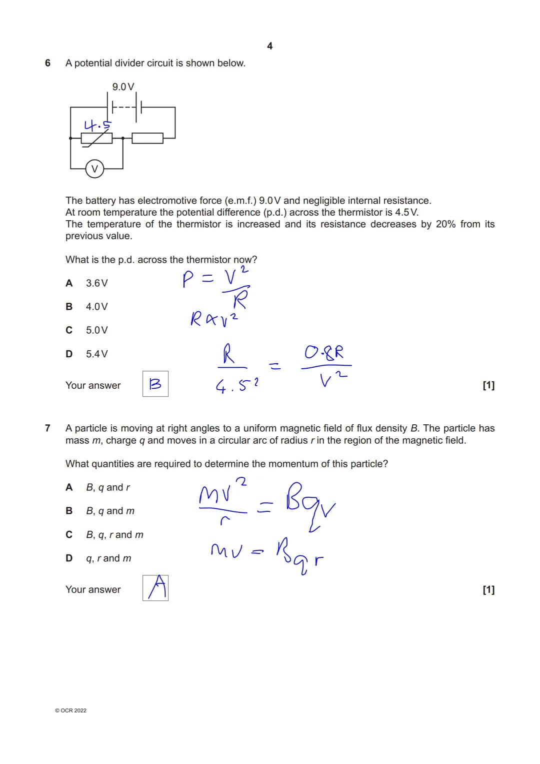 * 9114 82 11 19
OCR
Oxford Cambridge and RSA
Friday 10 June 2022 - Afternoon
A Level Physics A
H556/02 Exploring physics
Time allowed: 2 hou