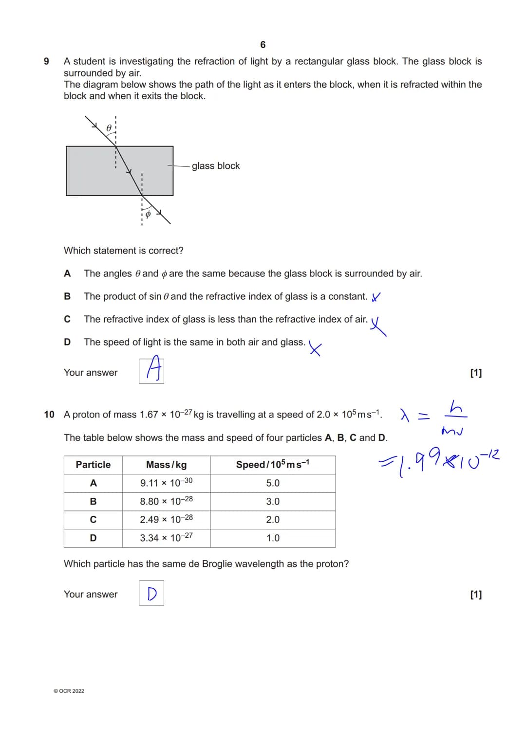 * 9114 82 11 19
OCR
Oxford Cambridge and RSA
Friday 10 June 2022 - Afternoon
A Level Physics A
H556/02 Exploring physics
Time allowed: 2 hou