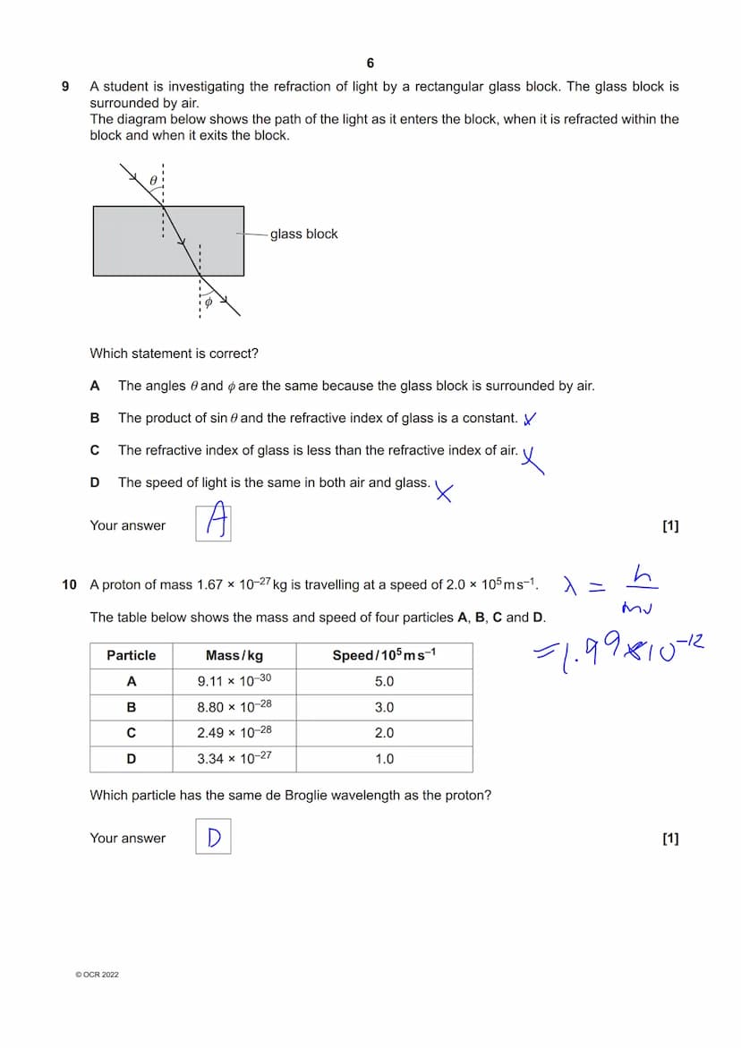 * 9114 82 11 19
OCR
Oxford Cambridge and RSA
Friday 10 June 2022 - Afternoon
A Level Physics A
H556/02 Exploring physics
Time allowed: 2 hou
