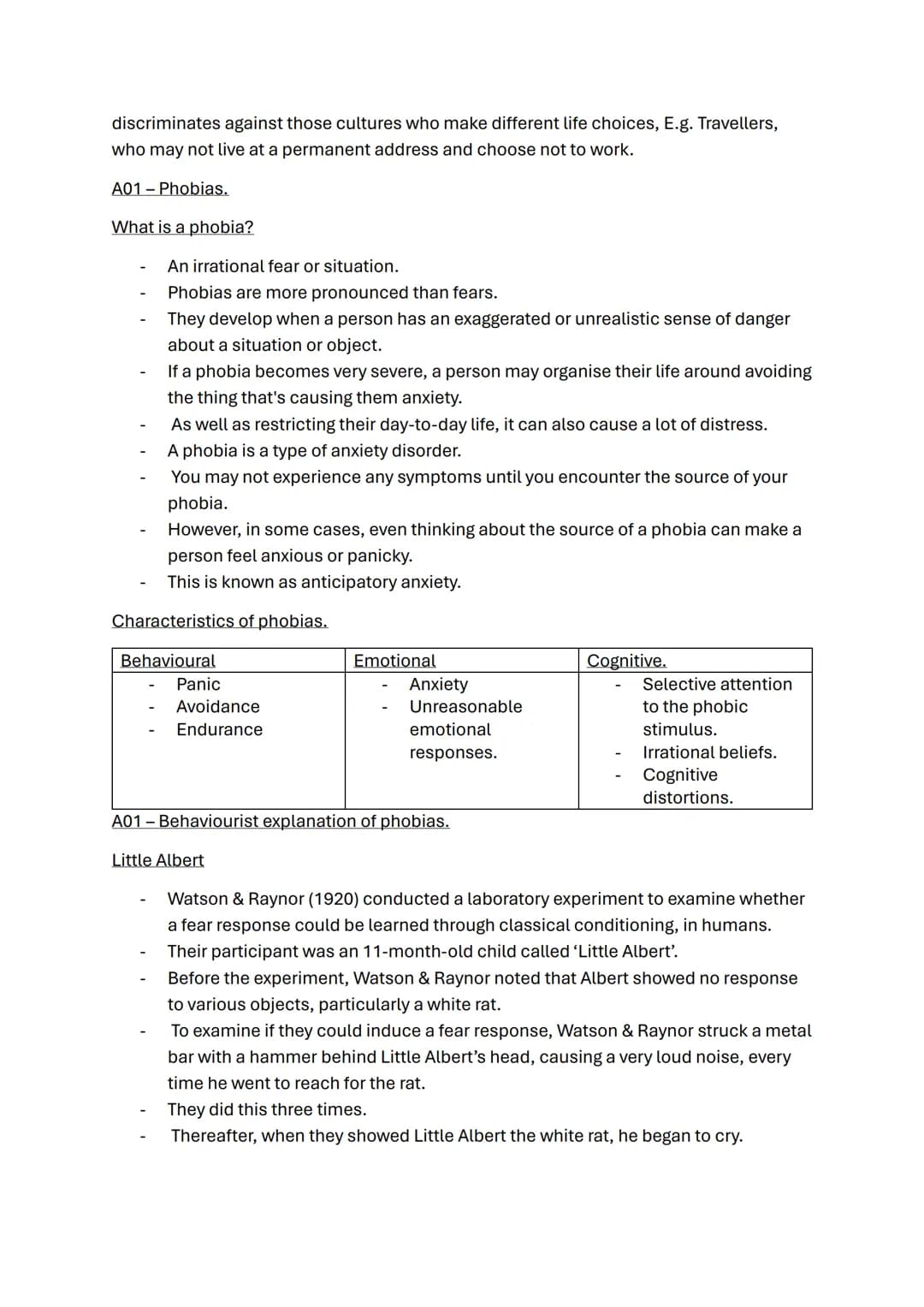 Psychopathology topic notes
A01 Statistical infrequency.
Someone is classed as abnormal if their behaviour is uncommon in the general
popula
