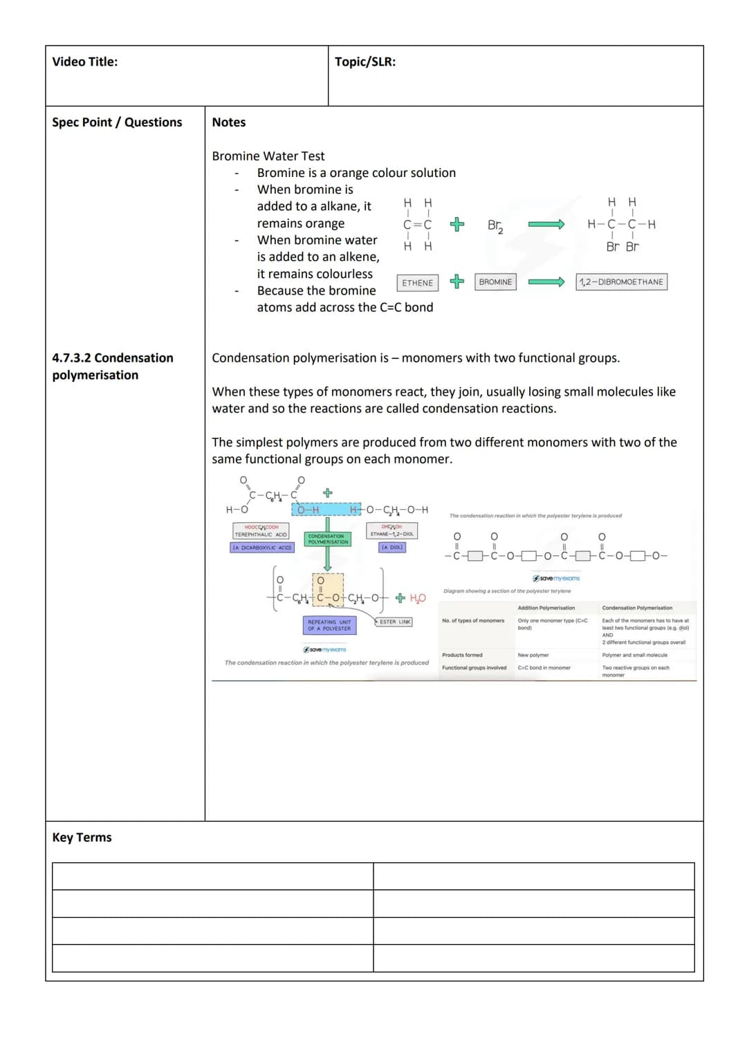 Video Title:
Chemistry Paper 2
Spec Point / Questions
4.6.1.1 Calculating Rate
Of Reaction
4.6.1.2 Factors that
affect rate of chemical
reac