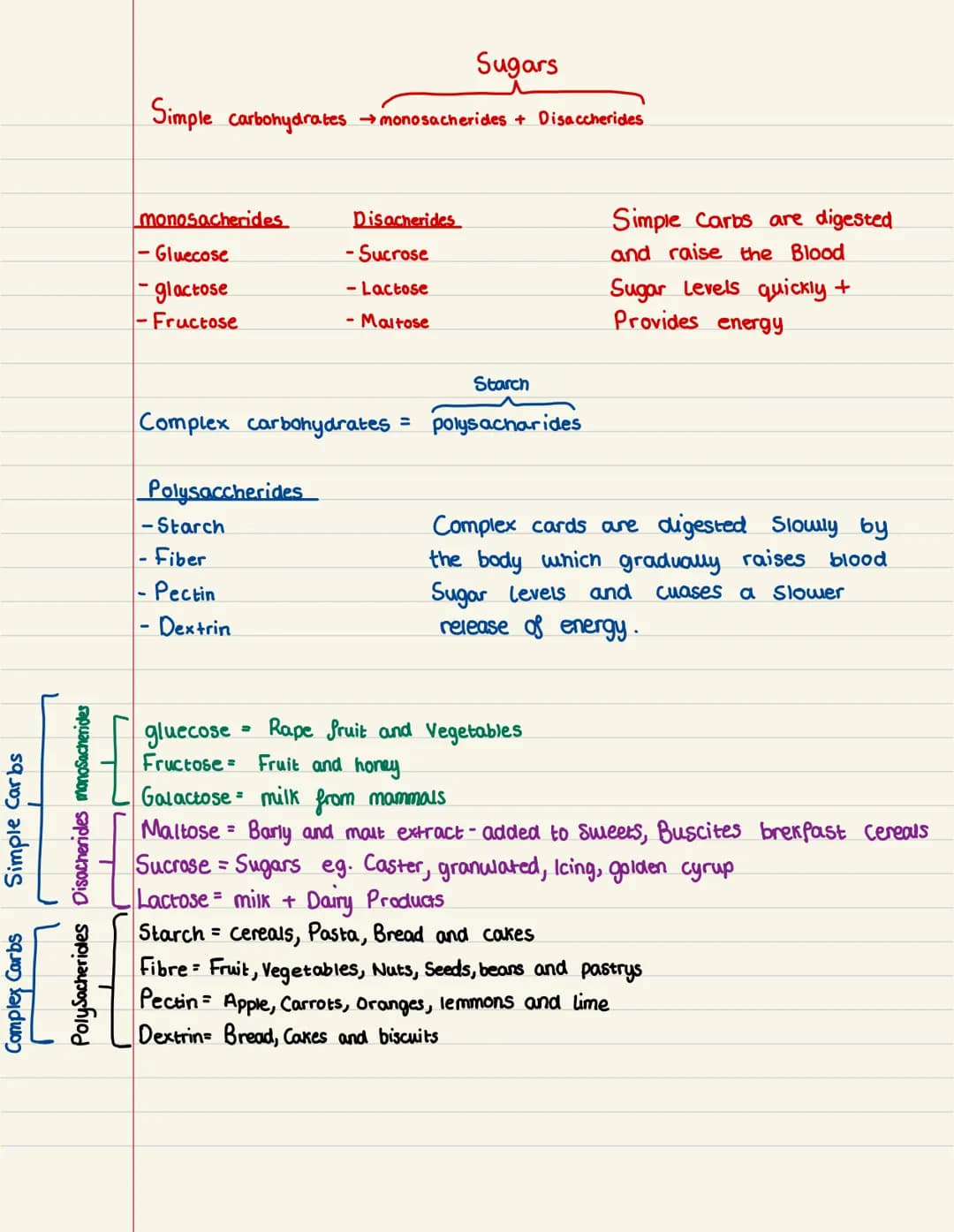 Carbohydrates
Friday 4th November 2022
Food technology
Jake Foster Carbohydrates
Simple
Carbohydrates
Carbohydrates
A Simple Carbohydrate is
