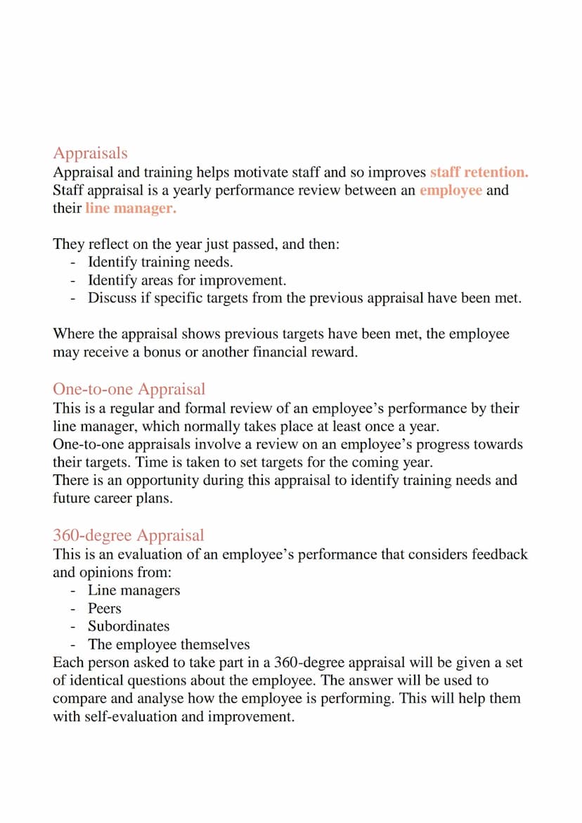 Training and Development
Methods of Training
There are different ways to train staff and each method has its own costs and
benefits. Differe