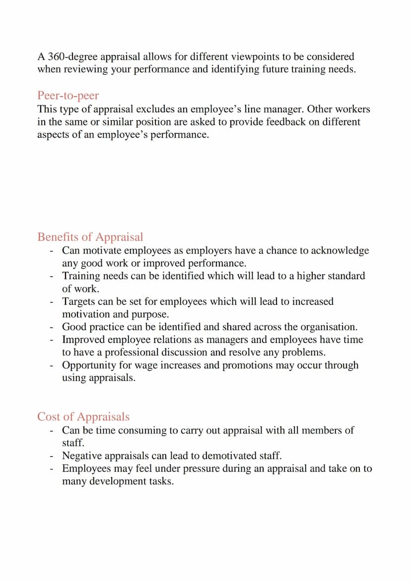 Training and Development
Methods of Training
There are different ways to train staff and each method has its own costs and
benefits. Differe