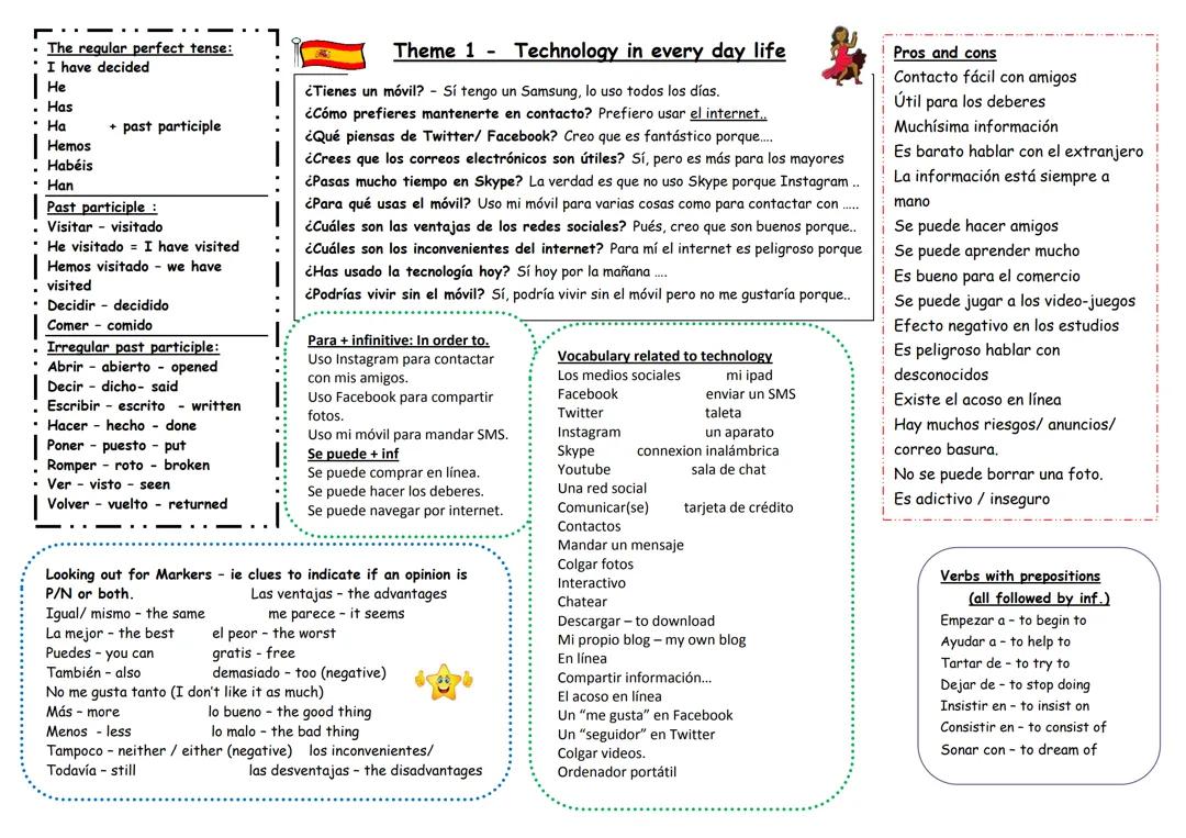 SPANISH ,TECHNOLOGY EVERYDAY