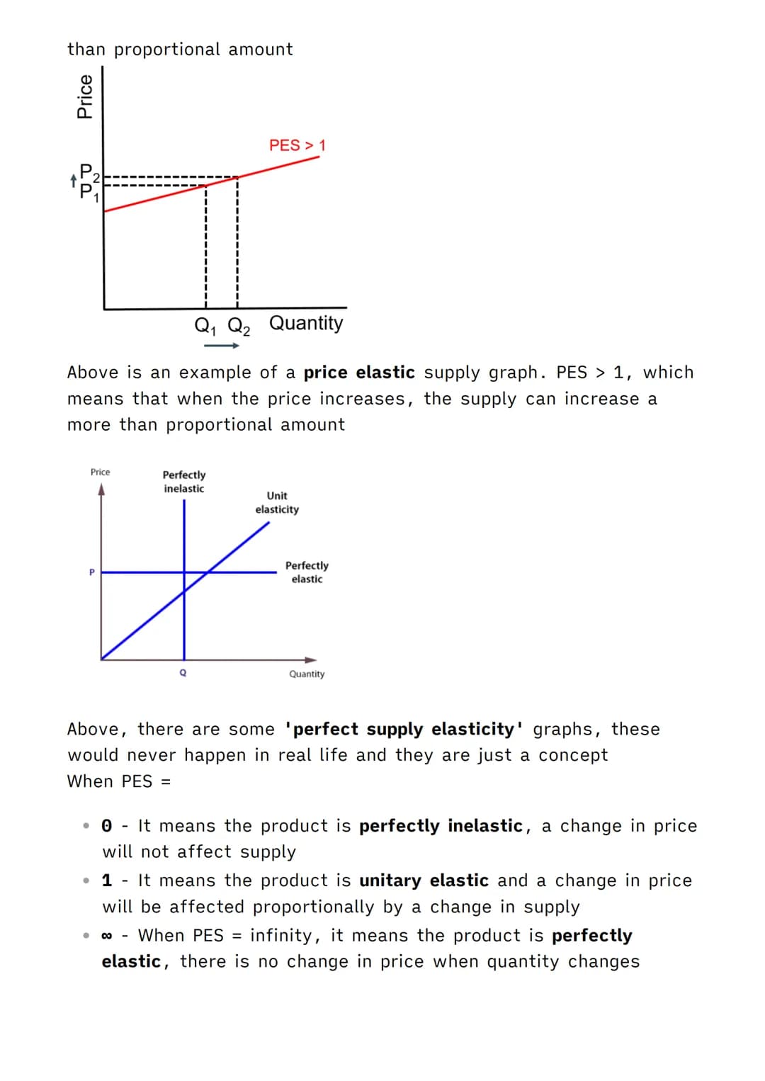 1.3.6 Price Elasticity of Supply
(PES)
Economics MOC
When the price of a normal good changes, the supply of the good
will also change, to a 