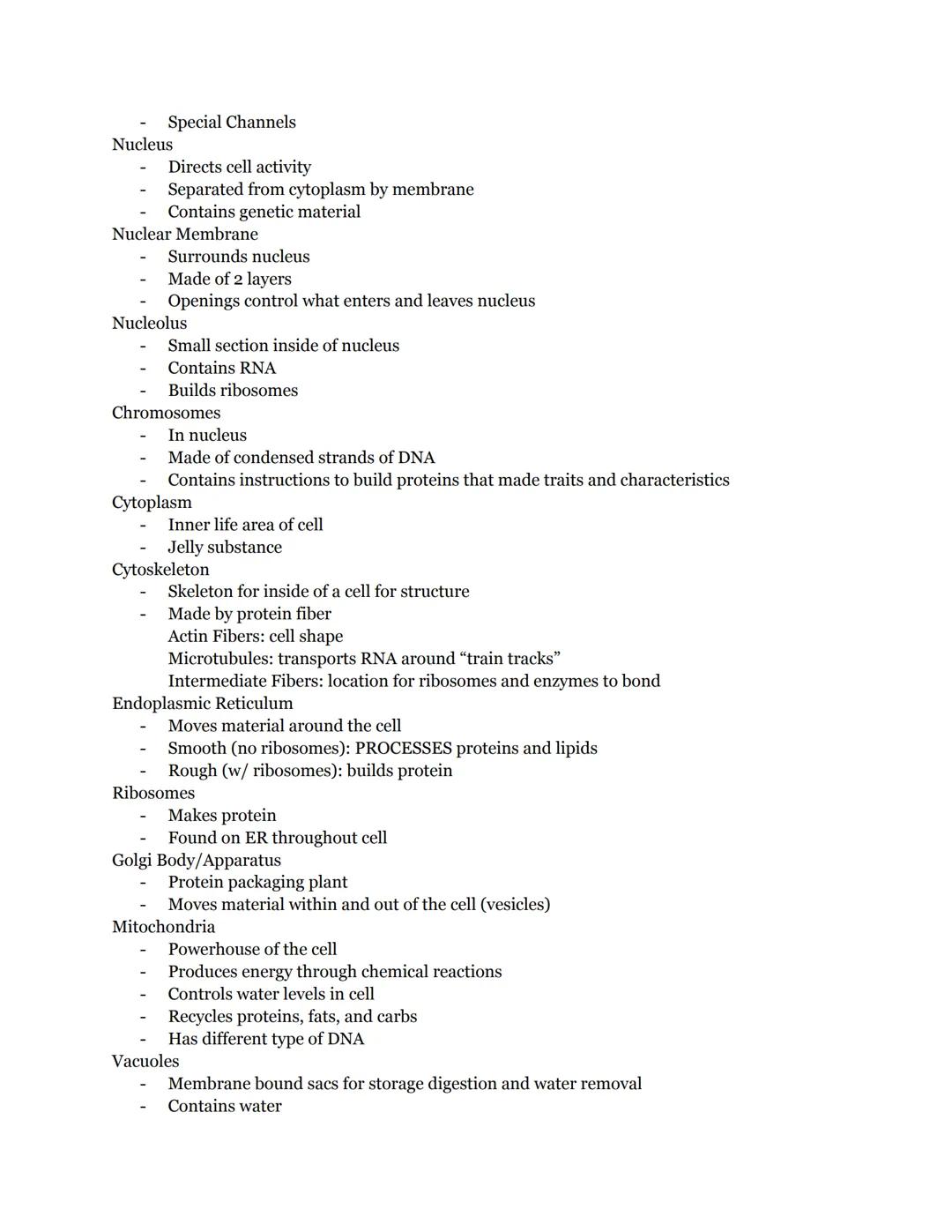 # BIOLOGY: CELLS UNIT STUDY GUIDE

Levels of Organization
Atoms -> Organelles -> Cells -> Tissues -> Organs -> Organ Systems

8 Characterist