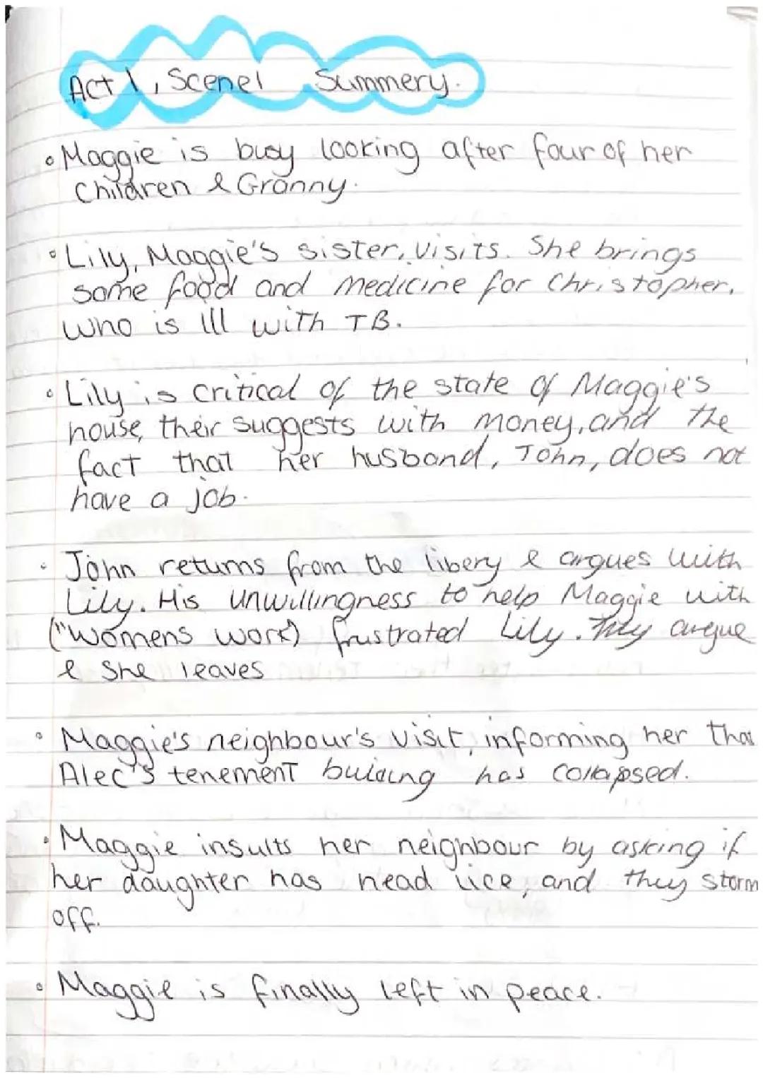 Men should weep Act1, Scene 1 summery 