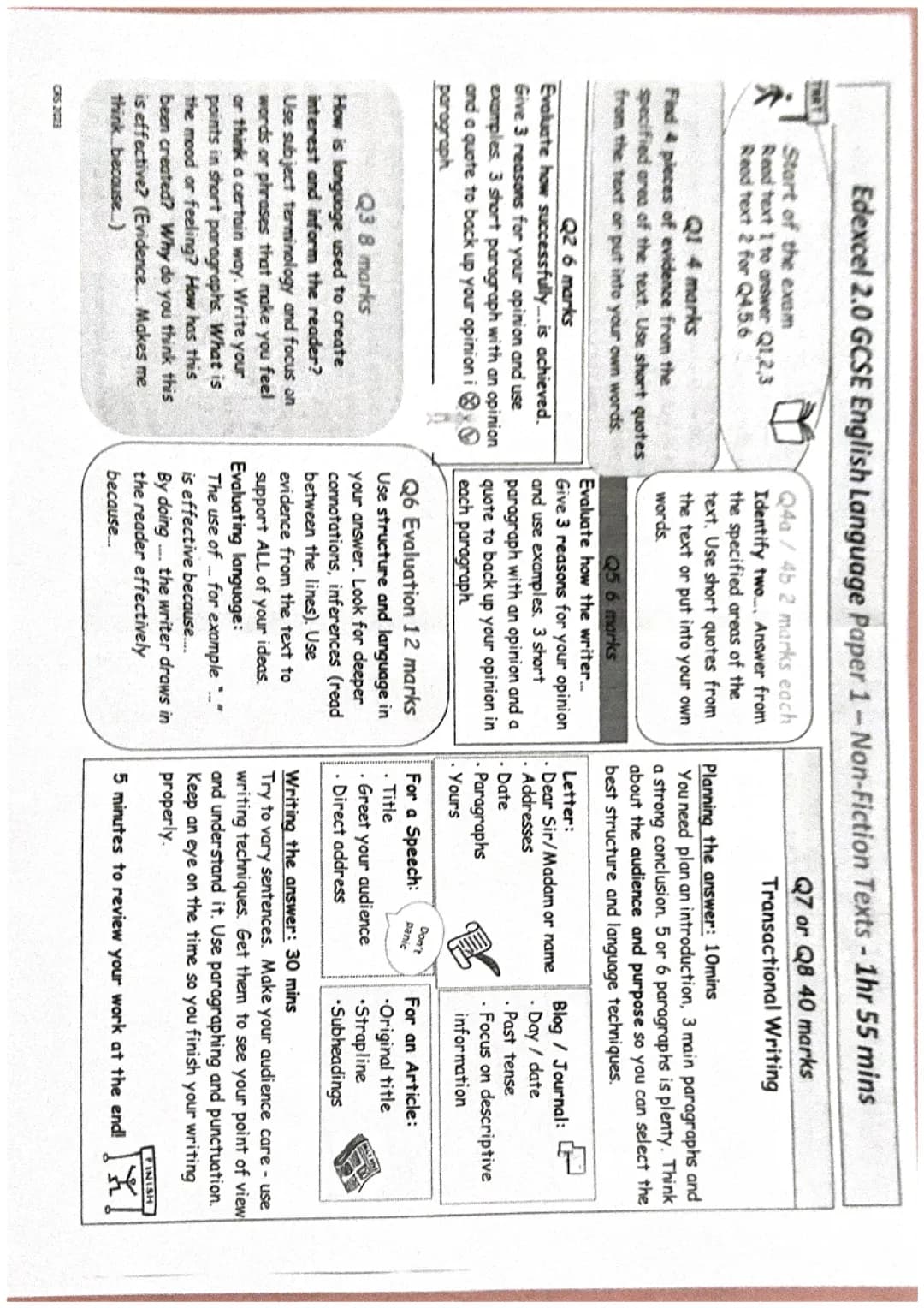 Edexcel 2.0 GCSE English language Paper 1
