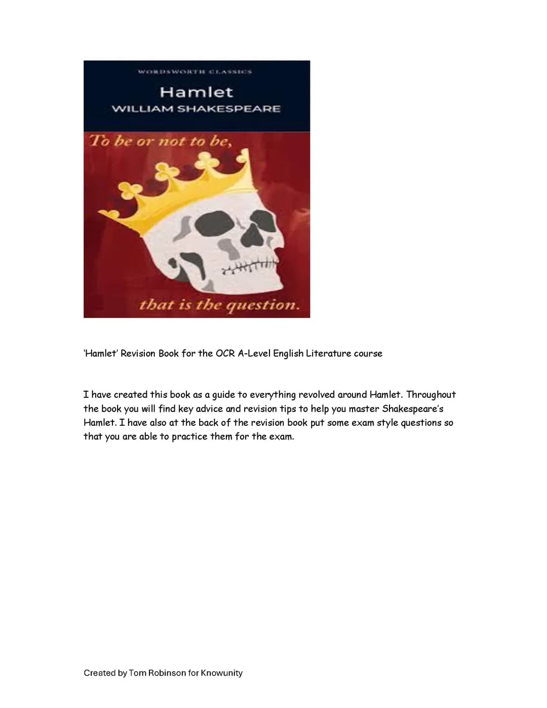 Hamlet Revision Guide