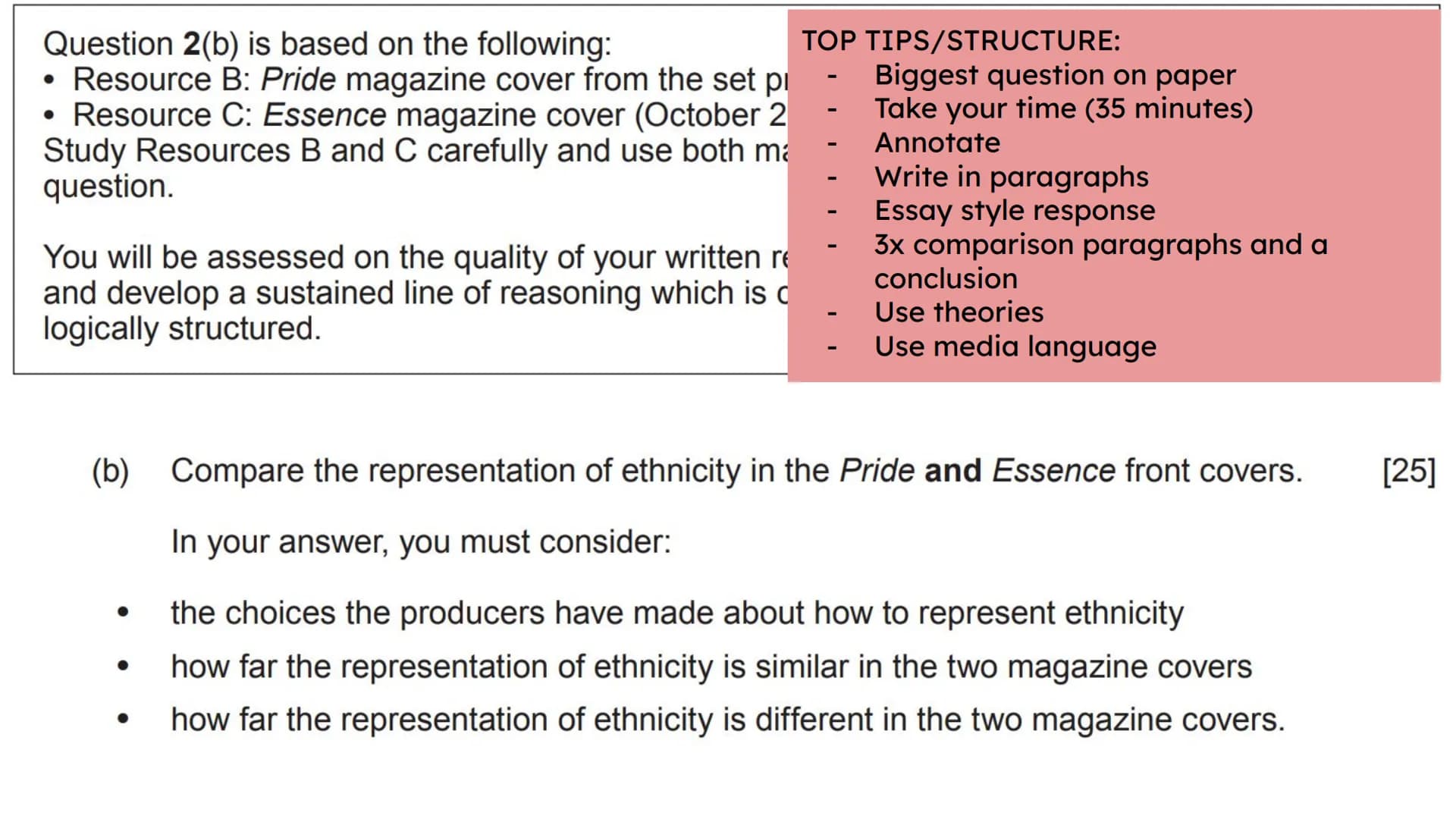 SECTION A: EXPLORING MEDIA LANGUAGE AND REPRESENTATION
Answer all parts of Questions 1 and 2.
Media Language
Question 1 is based on the prin
