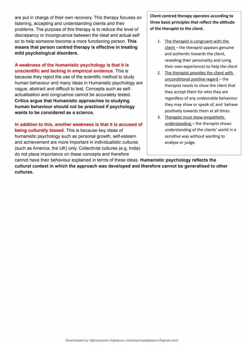 StuDocu.com
The Humanistic Approach
scientific Procedures and Techniques (Solihull Sixth Form College)
StuDocu is not sponsored or endorsed 
