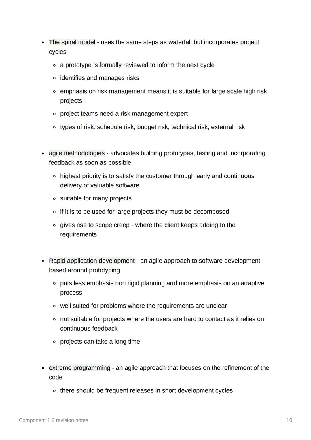Component 1.2 revision notes
Role of the operating system
• The OS is software that controls the computer's hardware and software
resources
