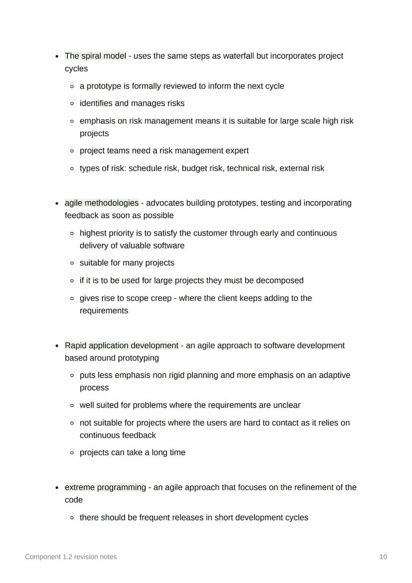 Component 1.2 revision notes
Role of the operating system
• The OS is software that controls the computer's hardware and software
resources
