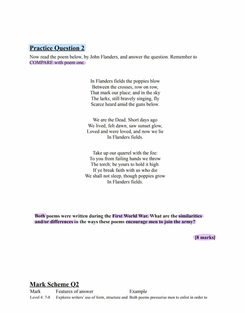 AQA GCSE
ENGLISH LITERATURE:
PAPER 2, SECTION C
UNSEEN POETRY
REVISION GUIDE
se
Question 1
b
The first question will be about one poem.
a
Al