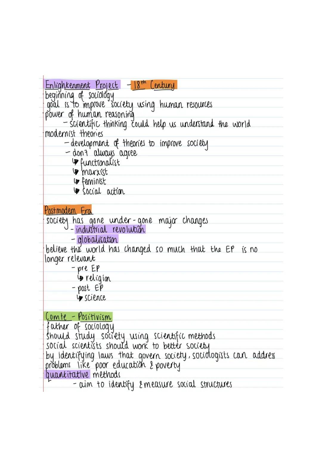How society is created &
how it works
↓
Functionalism
Marxism
Feminism
Positivism
Interpretivism
Sociological science
Values
Social policy
t