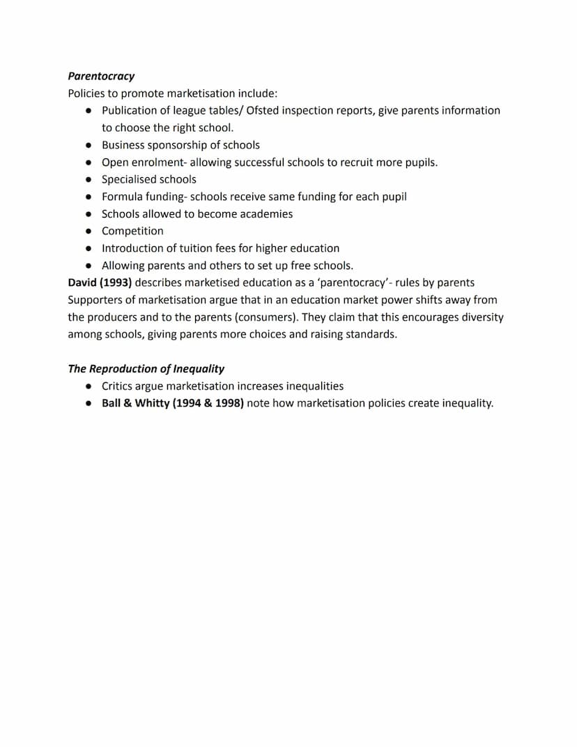 Educational Policy and Inequality
Introduction
'Educational policy' refers to the plans and strategies for education introduced by the
gover