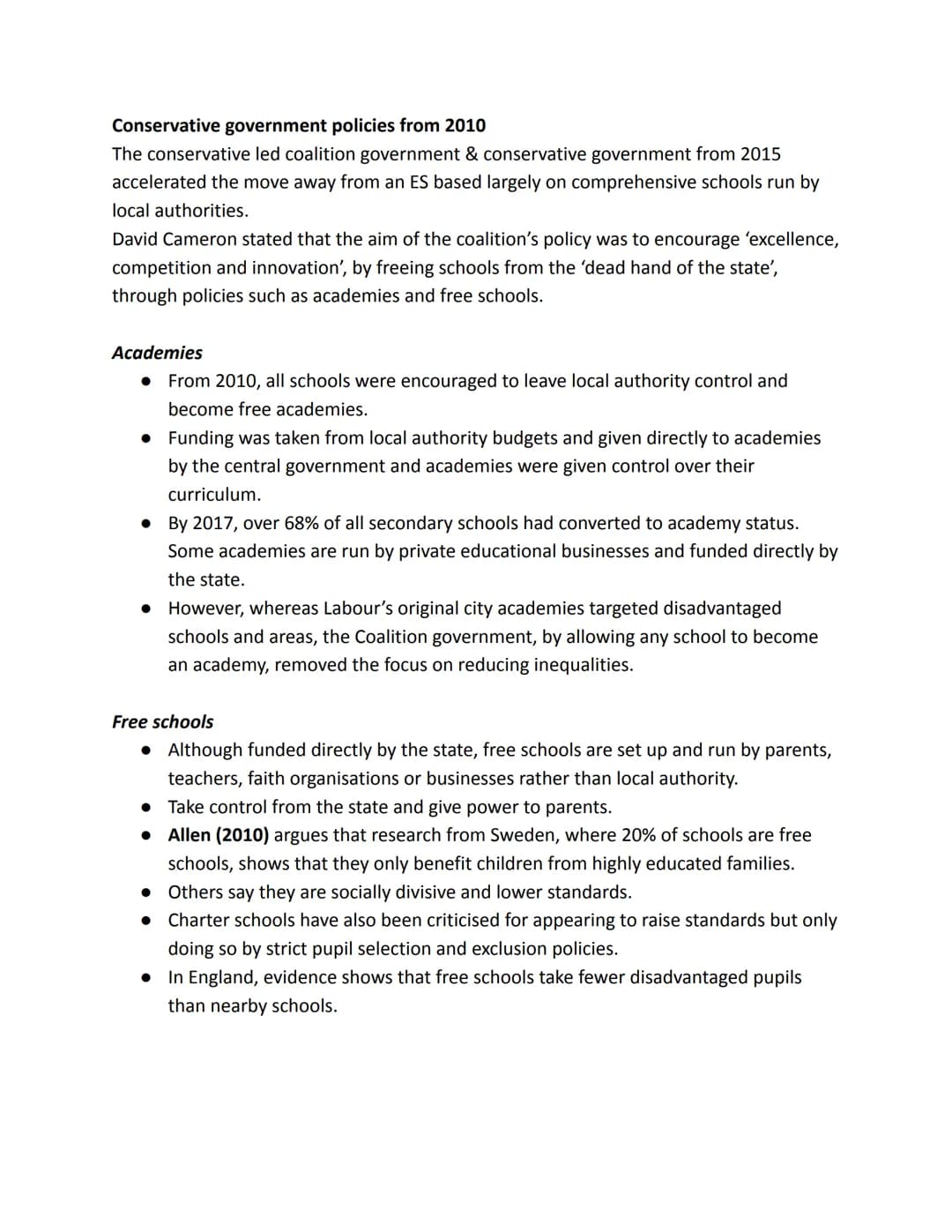 Educational Policy and Inequality
Introduction
'Educational policy' refers to the plans and strategies for education introduced by the
gover