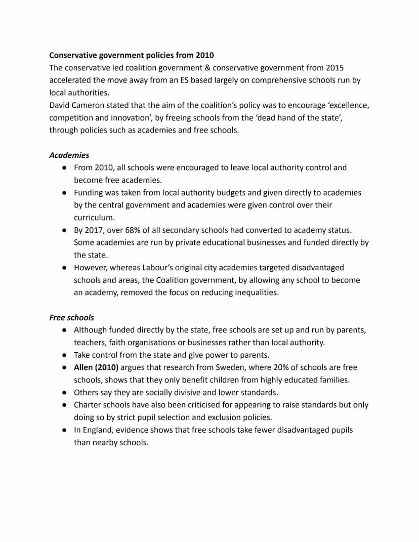 Educational Policy and Inequality
Introduction
'Educational policy' refers to the plans and strategies for education introduced by the
gover