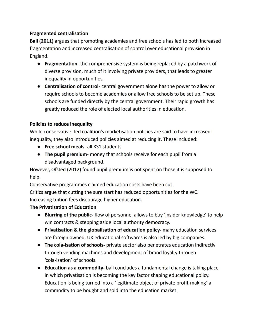 Educational Policy and Inequality
Introduction
'Educational policy' refers to the plans and strategies for education introduced by the
gover