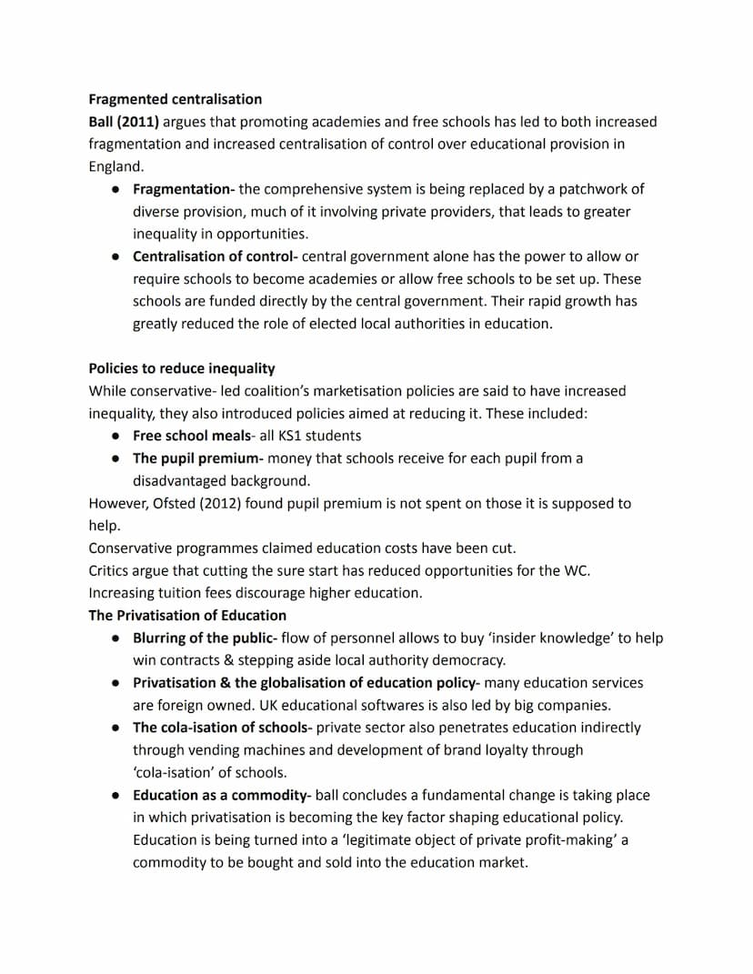 Educational Policy and Inequality
Introduction
'Educational policy' refers to the plans and strategies for education introduced by the
gover