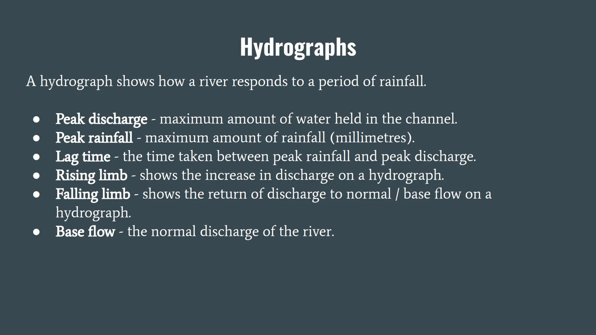 Flood Risk Factors
Flooding occurs when a river bursts its banks and overflows onto the surrounding land.
There are many factors which can c