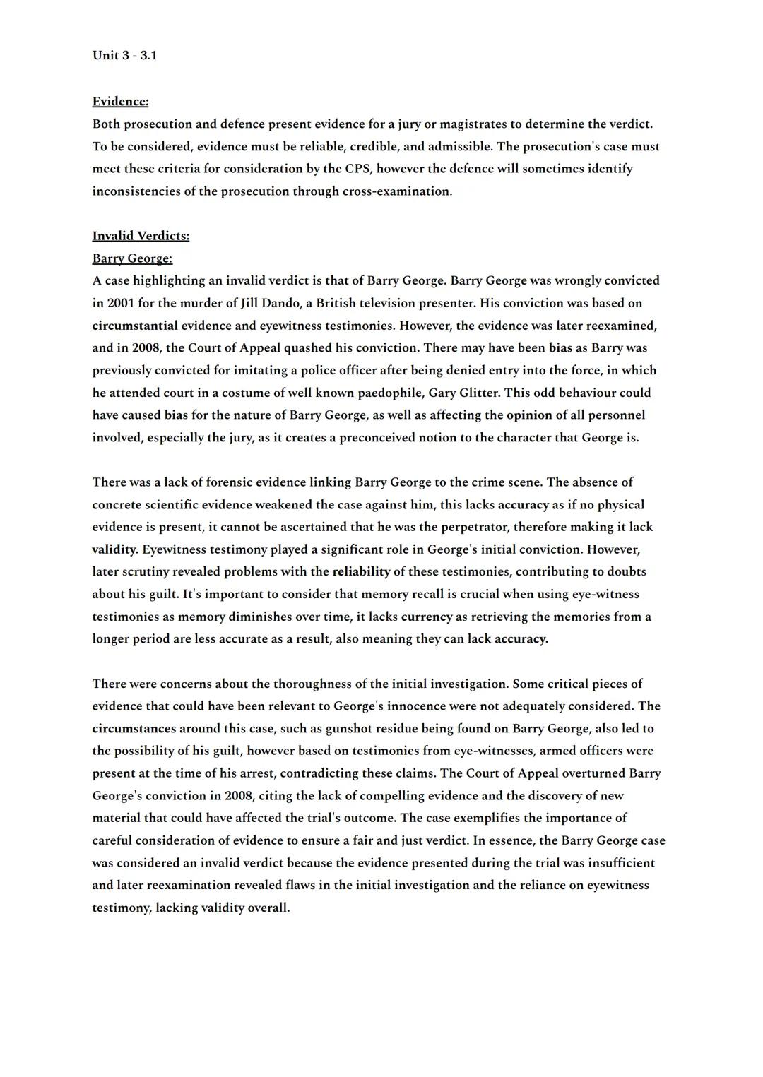 Criminology Unit 3 - AC:3.1 Example