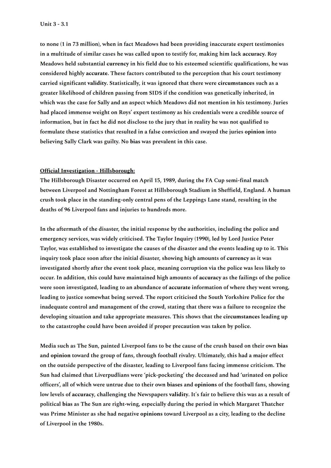 Unit 3-3.1

Evidence:
Both prosecution and defence present evidence for a jury or magistrates to determine the verdict.
To be considered, ev
