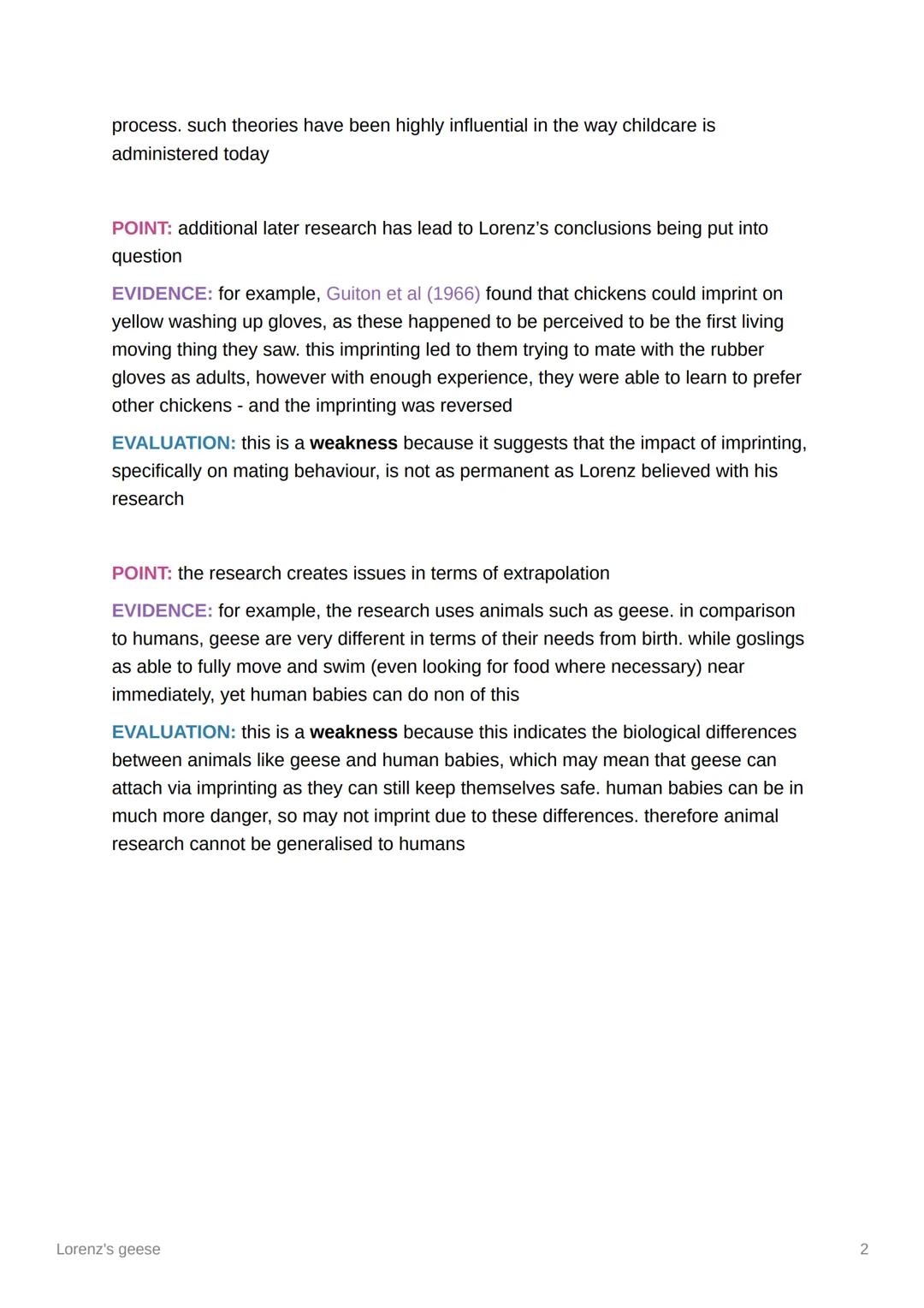 # Lorenz's geese

PROCEDURE:

- a field experiment - a natural situation with controlled IV groups
- the sample greylag goslings. 2 groups o