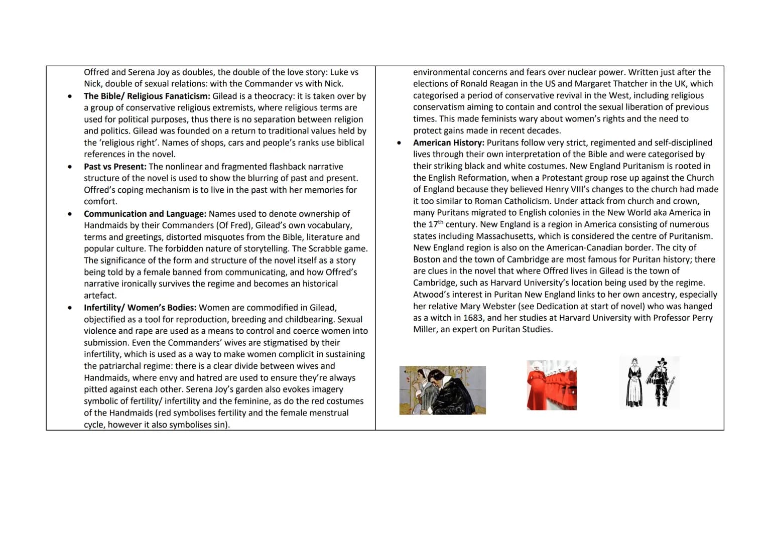 MARGARET
ATWOOD
Knowledge Organiser: 'The Handmaid's Tale'
Plot Summary
THE
HANDMAID'S
TALE
Offred also becomes romantically involved with N