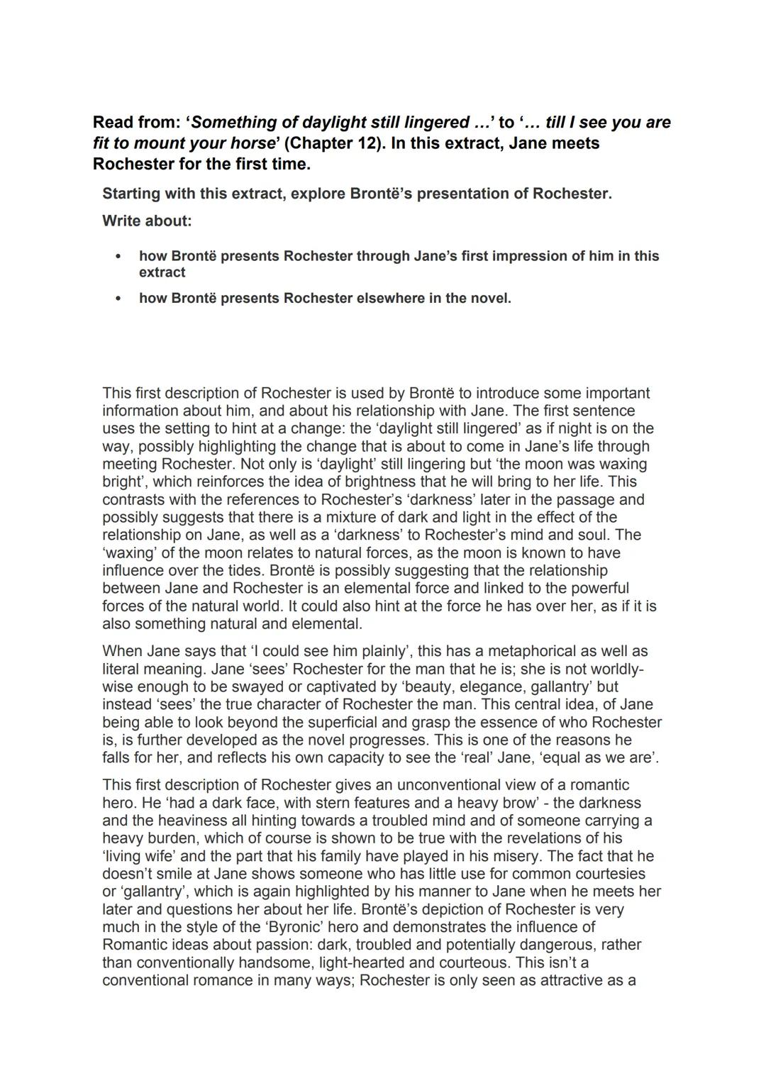 Jane Eyre Grade 9 Essay