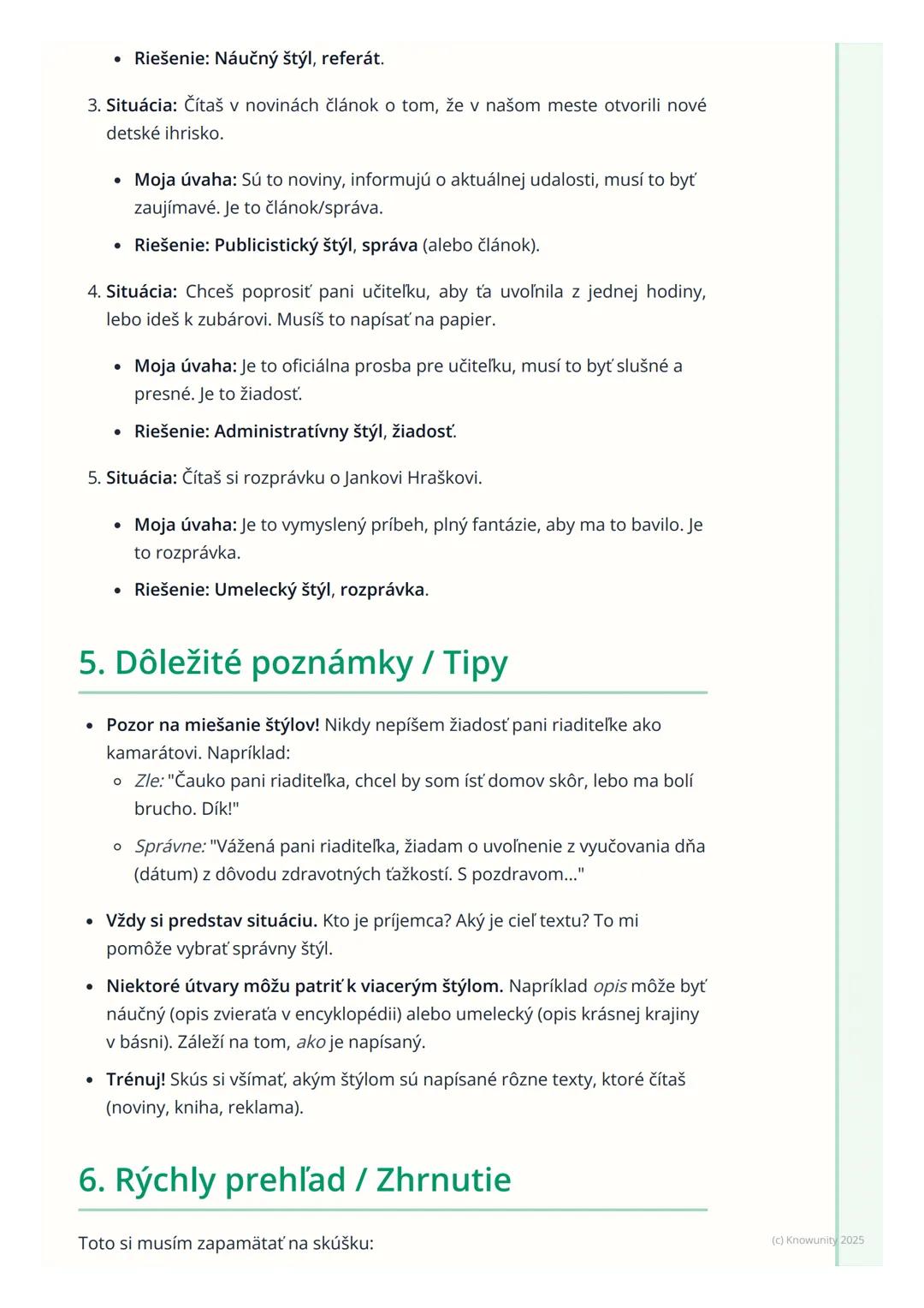 # Jazykové štýly a útvary

## 1. Prehľad a úvod

Musím si zapamätať, že jazyk používame rôzne. Nezáleží len na tom, čo
hovoríme, ale aj ako 